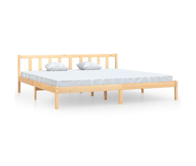 Estructura de cama madera maciza de pino super king 180x200 cm