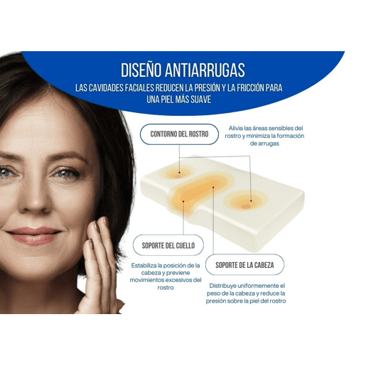 Almofada Ergonômica Anti-Rugas e Antiacúfenos ERGO Extra Grande com Capa de Almofada de seda