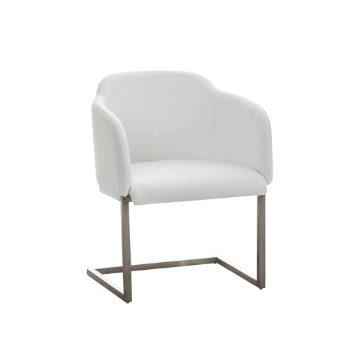Butaca De Salón Magnus Simil cuero Blanco 46X62X80 cm