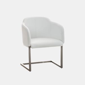 Butaca De Salón Magnus Simil cuero Blanco 46X62X80 cm