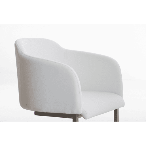 Butaca De Salón Magnus Simil cuero Blanco 46X62X80 cm