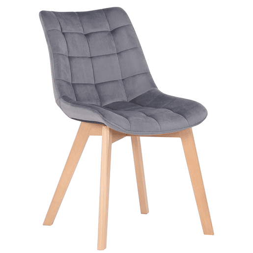 Set de 2 Sillas de comedor Passaic en terciopelo Gris 61X46X82 cm