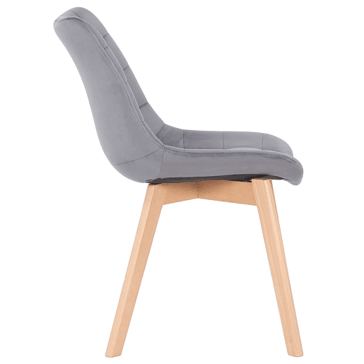 Set de 2 Sillas de comedor Passaic en terciopelo Gris 61X46X82 cm