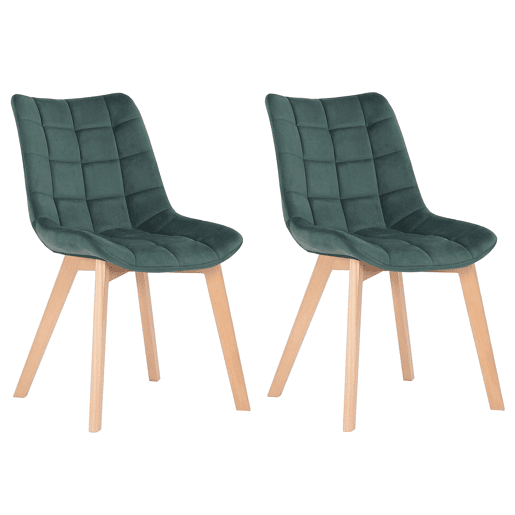 Set de 2 Sillas de comedor Passaic en terciopelo Verde 61X46X82 cm
