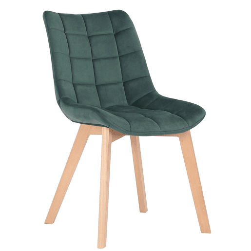 Set de 2 Sillas de comedor Passaic en terciopelo Verde 61X46X82 cm