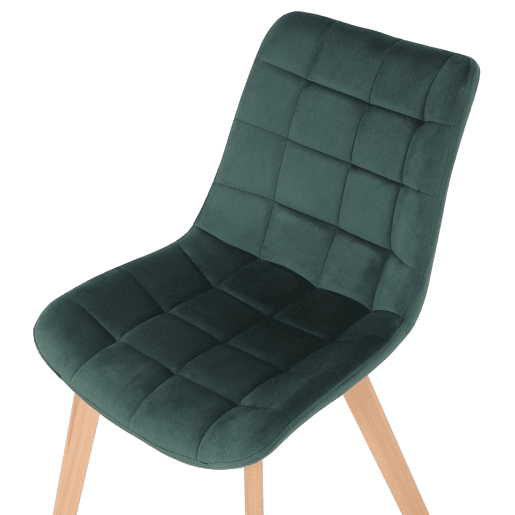 Set de 2 Sillas de comedor Passaic en terciopelo Verde 61X46X82 cm