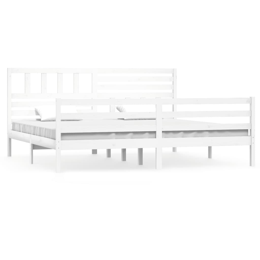 Estructura de cama madera maciza blanco 200x200 cm