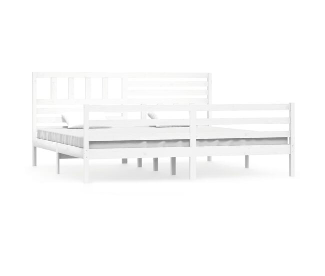 Estructura de cama madera maciza blanco 200x200 cm