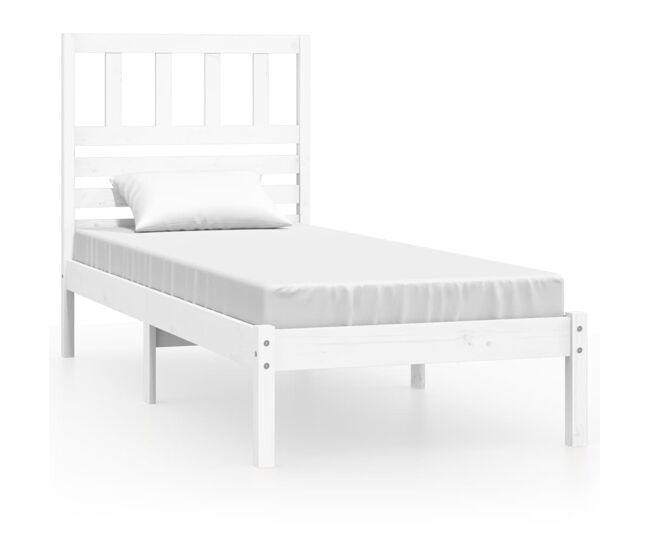 Estructura de cama madera maciza de pino blanco 75x190 cm