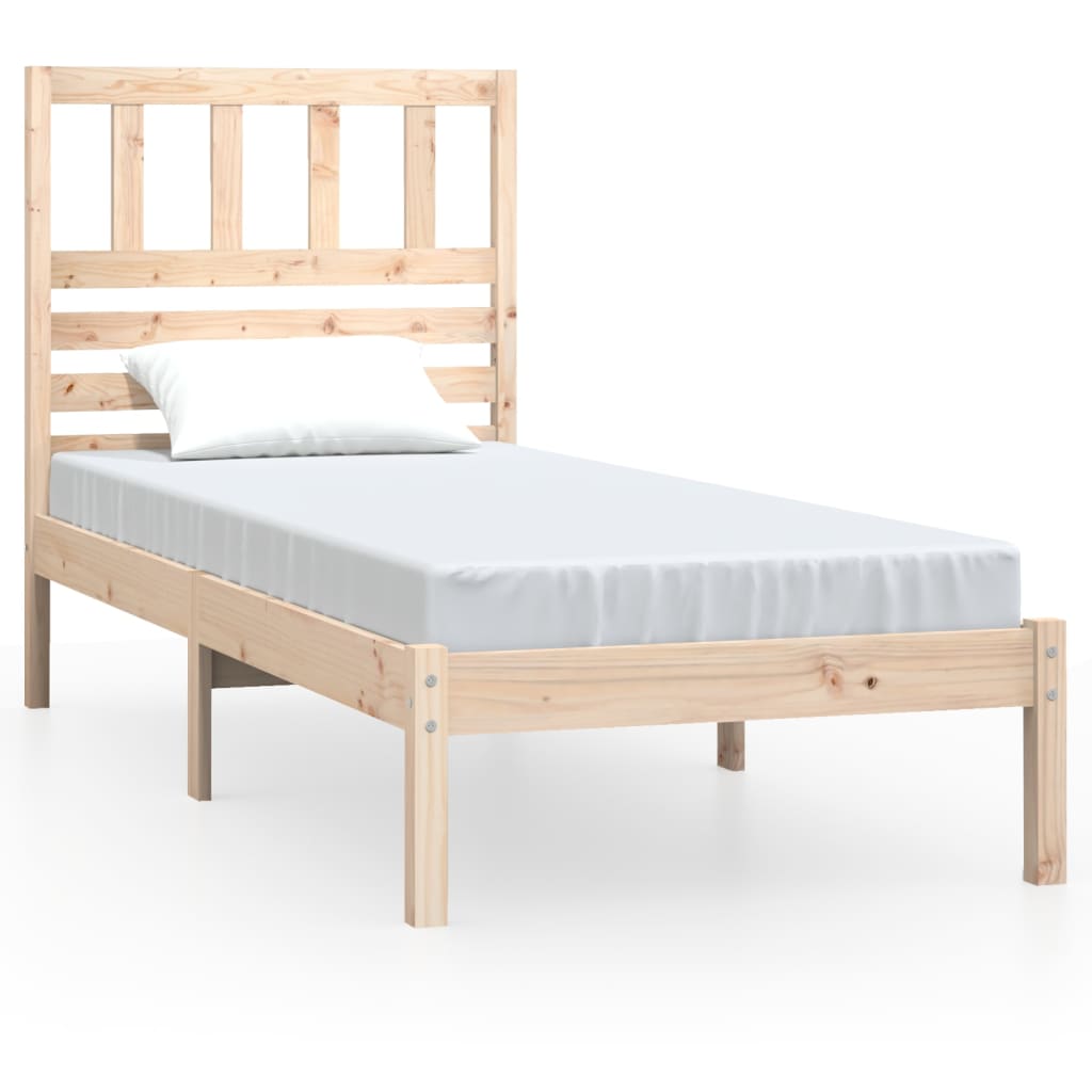 Estructura de cama madera maciza pino individual 75x190 cm 2ft6