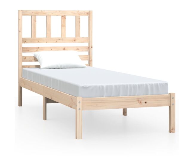 Estructura de cama madera maciza pino individual 75x190 cm 2ft6