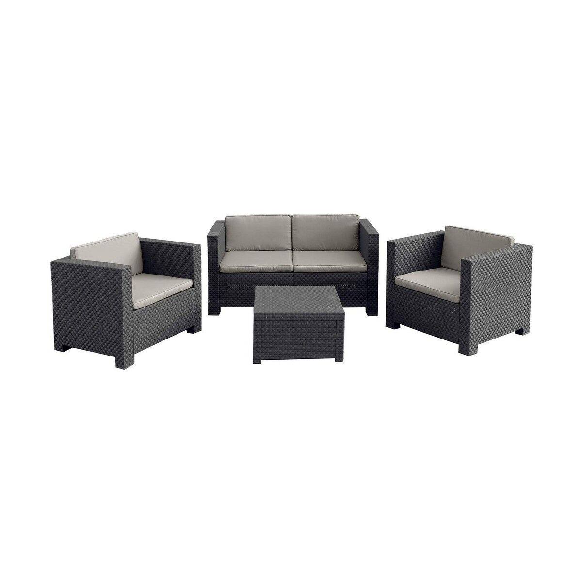 Muebles de jardín sp berner diva tropea antracita gris oscuro (4 piezas)