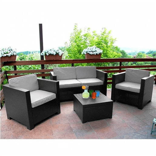 Móveis de jardim SP Berner Diva Tropea Antracite Cinzento escuro (4 Peças)