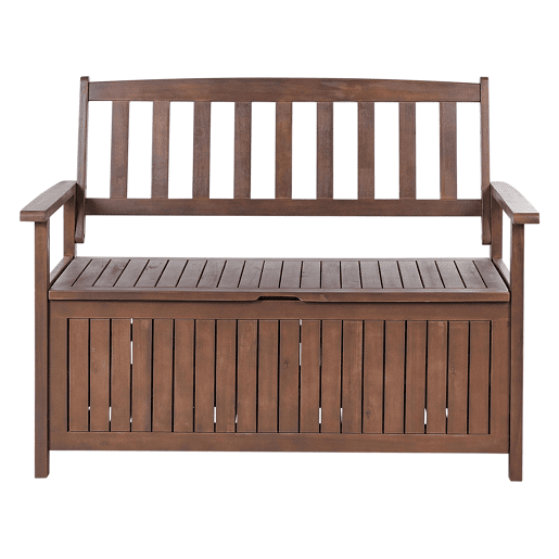 Banco de jardim SOVANA 120 cm com arrumação Madeira de acácia Castanho escuro