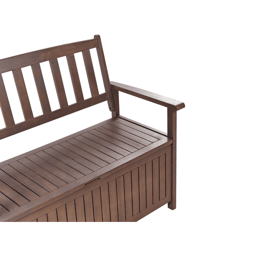 Banco de jardim SOVANA 120 cm com arrumação Madeira de acácia Castanho escuro