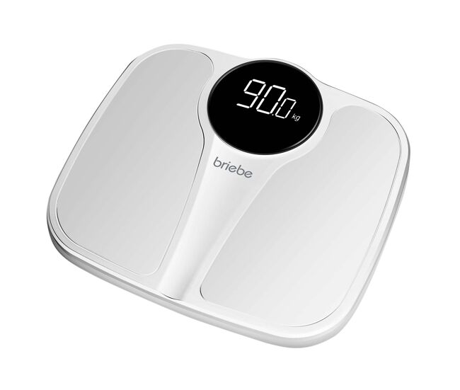 Briebe sc1124w báscula de baño digital, alta precisión 180kg, pantalla led apagado automático, antideslizante, , blanco