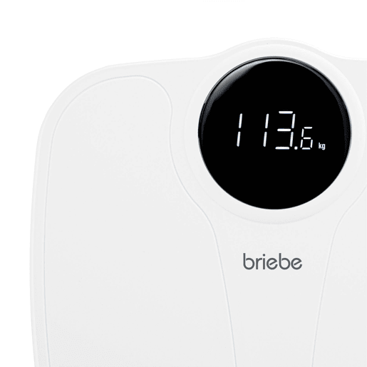 Briebe SC1124W Balança de Casa de Banho Digital, Alta Precisão 180Kg, Visor LED, Desligar Automático, , Branco