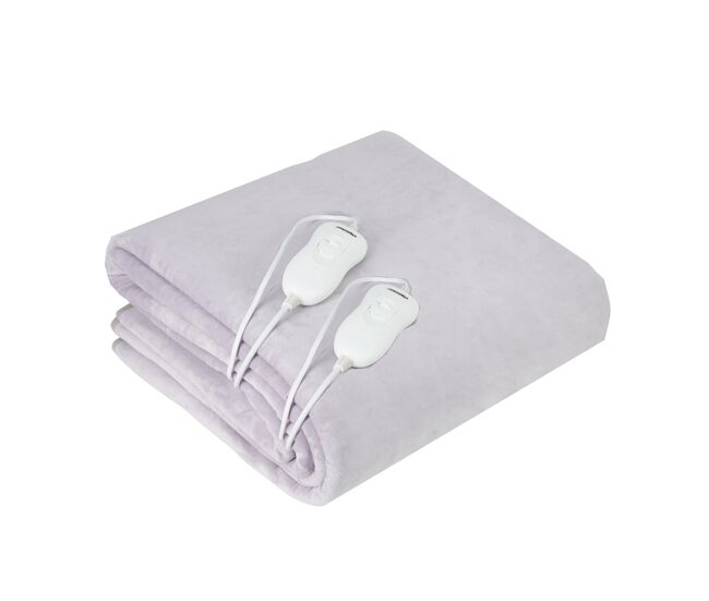 Briebe eb1131 calienta camas eléctrico doble, medidas 150x160 cm, 3 niveles temperatura, lavable, polar, 120, blanco