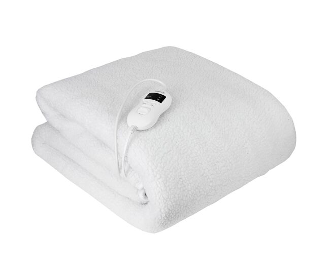 Briebe eb1132 calienta camas eléctrico, medidas160x100 cm, 8 niveles temperatura, temporizador, lavable, polar, 60, blanco