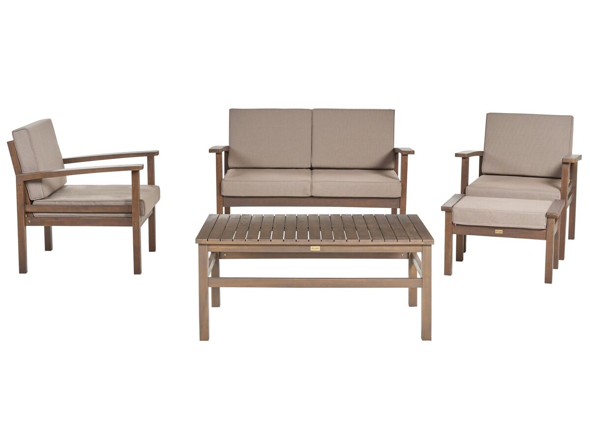 Beliani Conjunto de jardín Madera de acacia MANILA Gris Oscuro