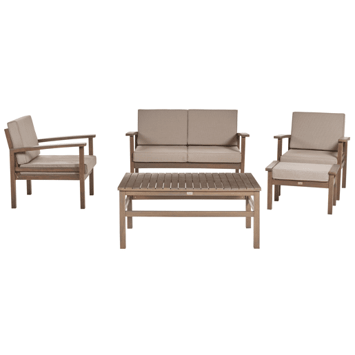 Beliani Conjunto lounge Madeira de acácia MANILA