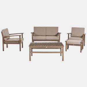 Beliani Conjunto lounge Madeira de acácia MANILA