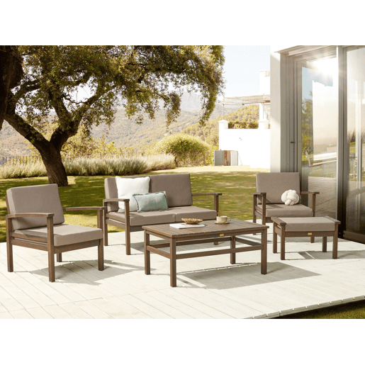 Beliani Conjunto lounge Madeira de acácia MANILA