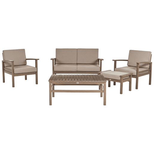 Beliani Conjunto lounge Madeira de acácia MANILA