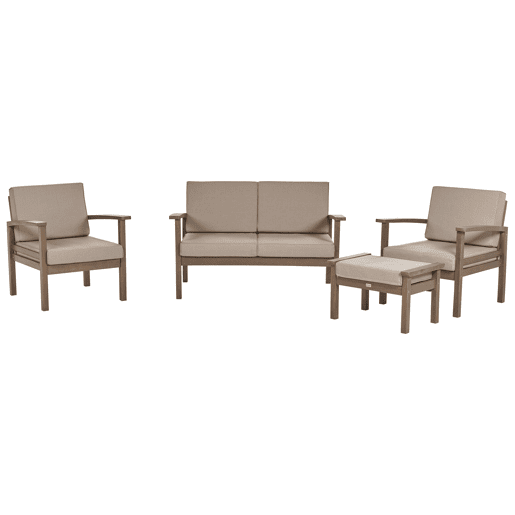 Beliani Conjunto lounge Madeira de acácia MANILA