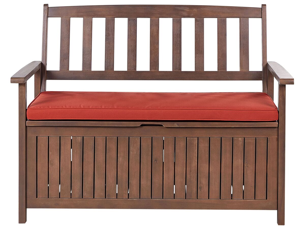 Beliani Banco Madera de acacia SOVANA 120x60 Rojo