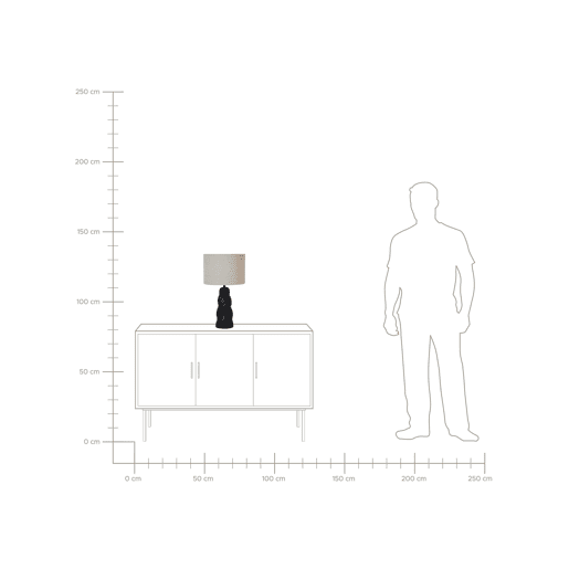 Candeeiro de mesa VILAR Cerâmica Preto