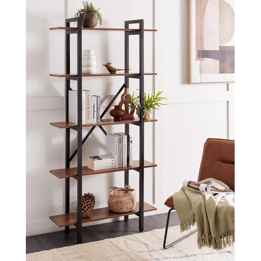 Estante com 5 prateleiras DARBY 180 cm Castanho escuro