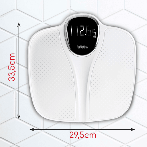 Briebe SC1125W Balança de Casa de Banho Digital, Alta Precisão 180Kg, Visor LCD, Desligar Automático, , Branco