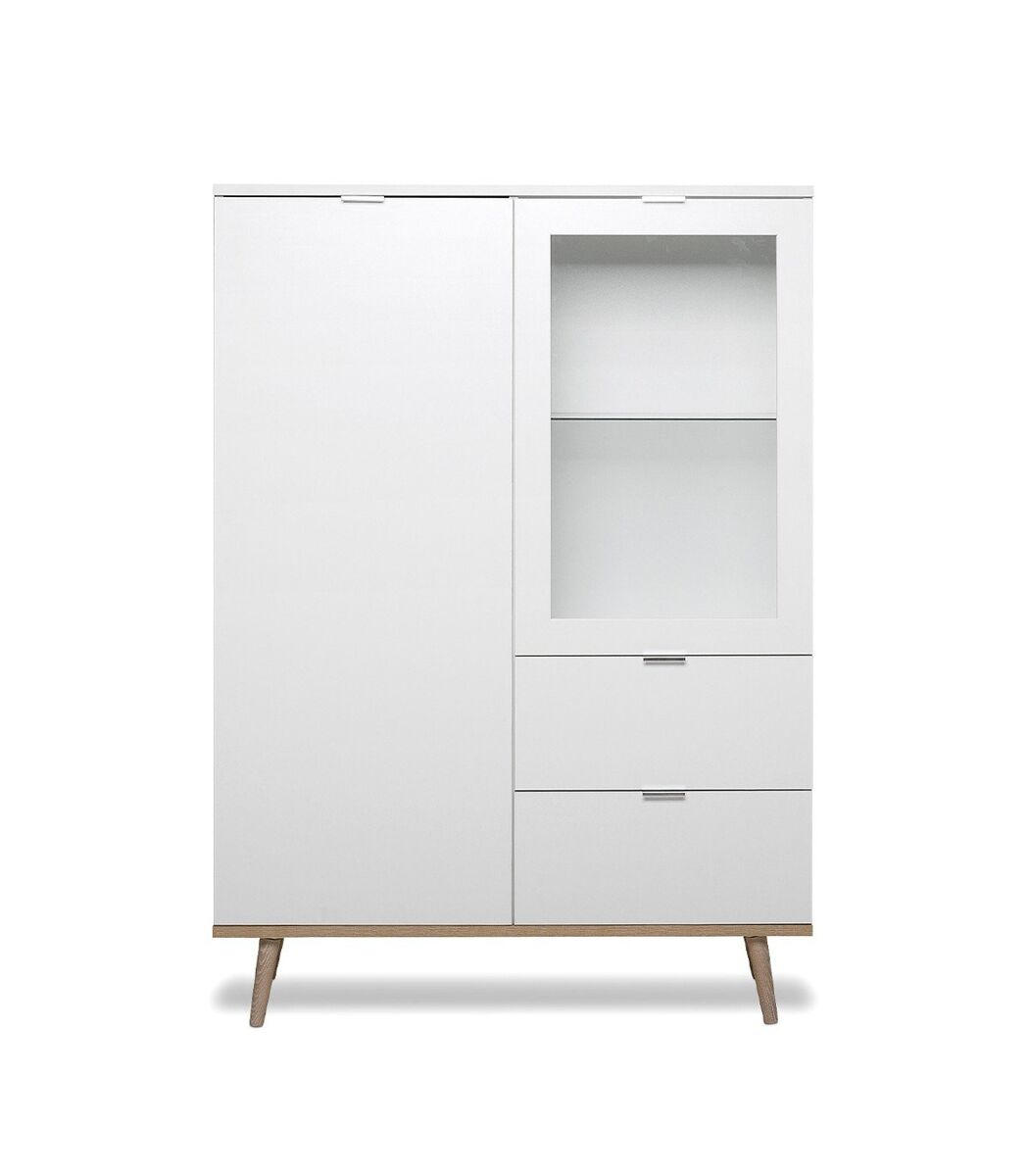 Vitrina 2 puertas y 2 cajones - al. 140 cm - copenhague