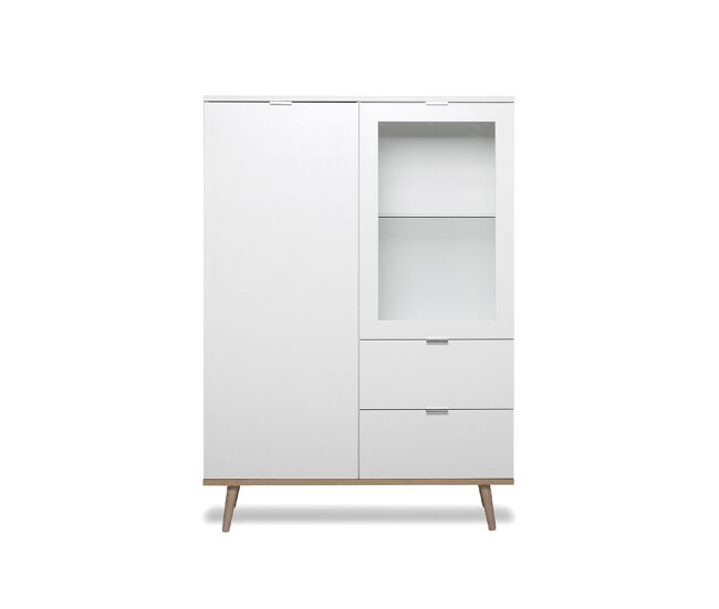 Vitrina 2 puertas y 2 cajones - al. 140 cm - copenhague