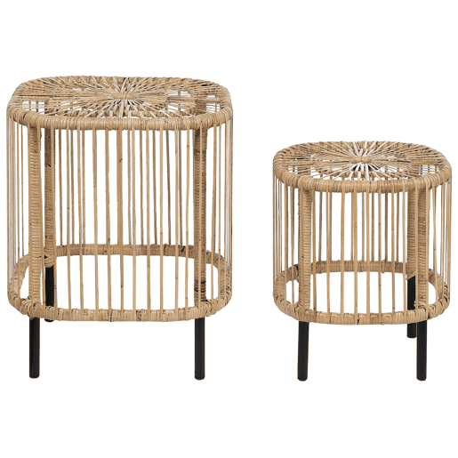 Conjunto de jardim com mesa 3 lugares MARATEACESENATICO Rattan Natural