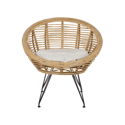 Conjunto de jardim com mesa 4 lugares MARATEACESENATICO Rattan Natural