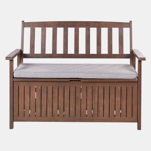 Bancos de jardim com almofadas SOVANA 120 cm com arrumação Madeira de acácia Cinzento claro