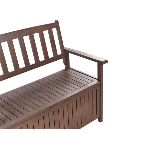 Bancos de jardim com almofadas SOVANA 120 cm com arrumação Madeira de acácia Cinzento claro