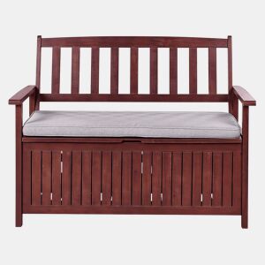 Bancos de jardim com almofadas SOVANA 120 cm com arrumação Madeira de acácia Cinzento claro