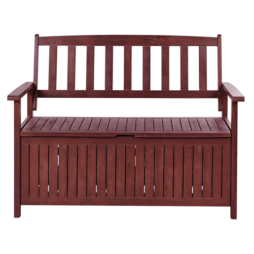 Bancos de jardim com almofadas SOVANA 120 cm com arrumação Madeira de acácia Cinzento claro