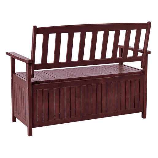 Bancos de jardim com almofadas SOVANA 120 cm com arrumação Madeira de acácia Cinzento claro