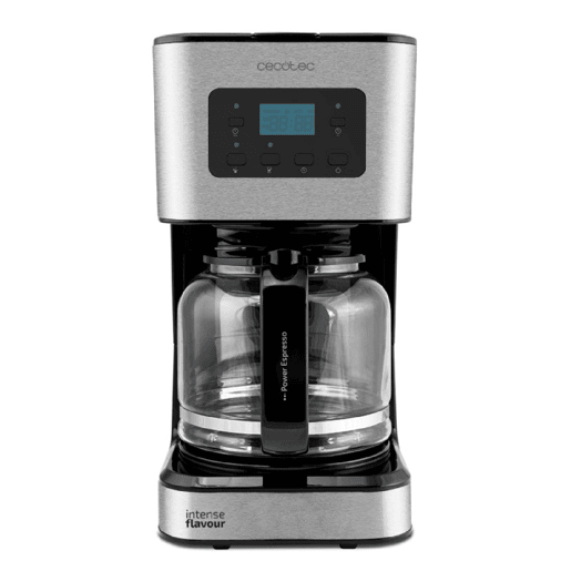 Cecotec Máquina de café de filtro, para 12 chávenas, com acabamentos em aço inoxidável e intensificador de aroma.