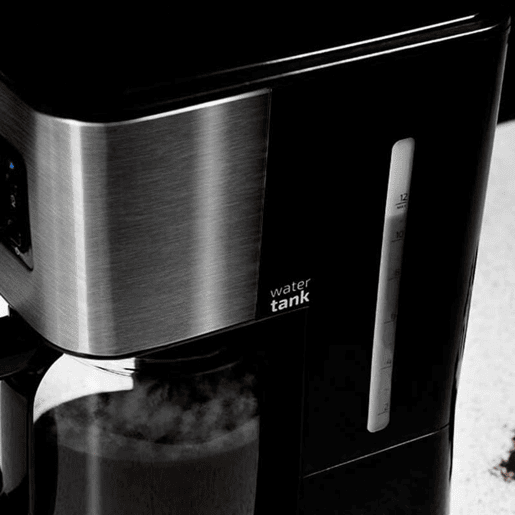 Cecotec Máquina de café de filtro, para 12 chávenas, com acabamentos em aço inoxidável e intensificador de aroma.