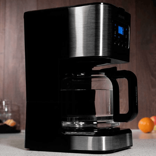Cecotec Máquina de café de filtro, para 12 chávenas, com acabamentos em aço inoxidável e intensificador de aroma.