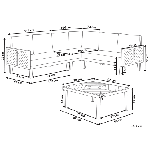 Beliani Conjunto lounge BARATTI