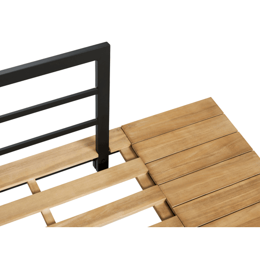 Conjunto de sofás de jardim de canto 5 lugares MYKONOS à direita Madeira de Acácia certificada Branco creme
