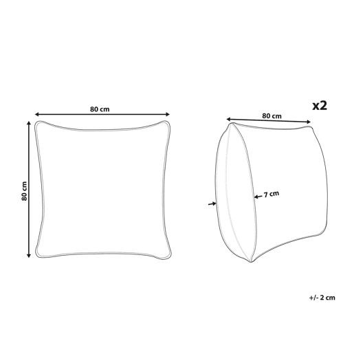 Conjunto de 2 almofadas PELISTER Baixa Microfibra 80 x 80 cm Branco Conjunto de 2 almofadas PELISTER Baixa Microfibra 80 x 80 cm Branco