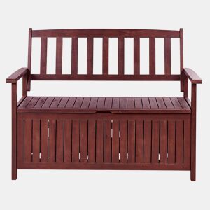 Banco de jardim SOVANA 120 cm com arrumação Madeira de acácia Vermelho escuro