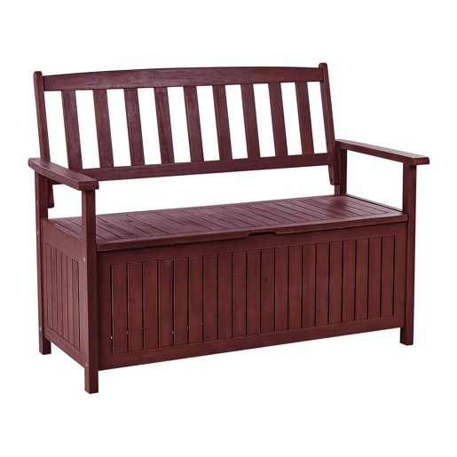Banco de jardim SOVANA 120 cm com arrumação Madeira de acácia Vermelho escuro